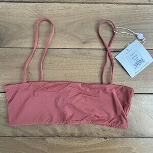 Mai Swimwear Deluxe Mod Bikini Top, Marsala, Size XS